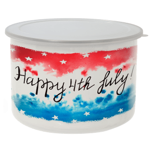 40 oz. Tall Enamel Container with Flexible Plastic Lid